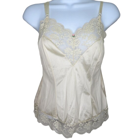 トップス nude vintage Camisole Vintage 60s JC Penny Nude Cami Tank Top S Lace Trim Nylon