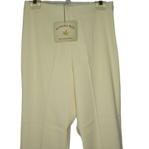 Vintage 80s Banana Bay Pants 8 Light Yellow High Waist Stretch Resort Cruse Wear