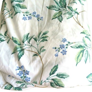 Vintage Springmaid Floral 1 Twin Fitted Bottom Sheet Blue Green Cottage Country USA