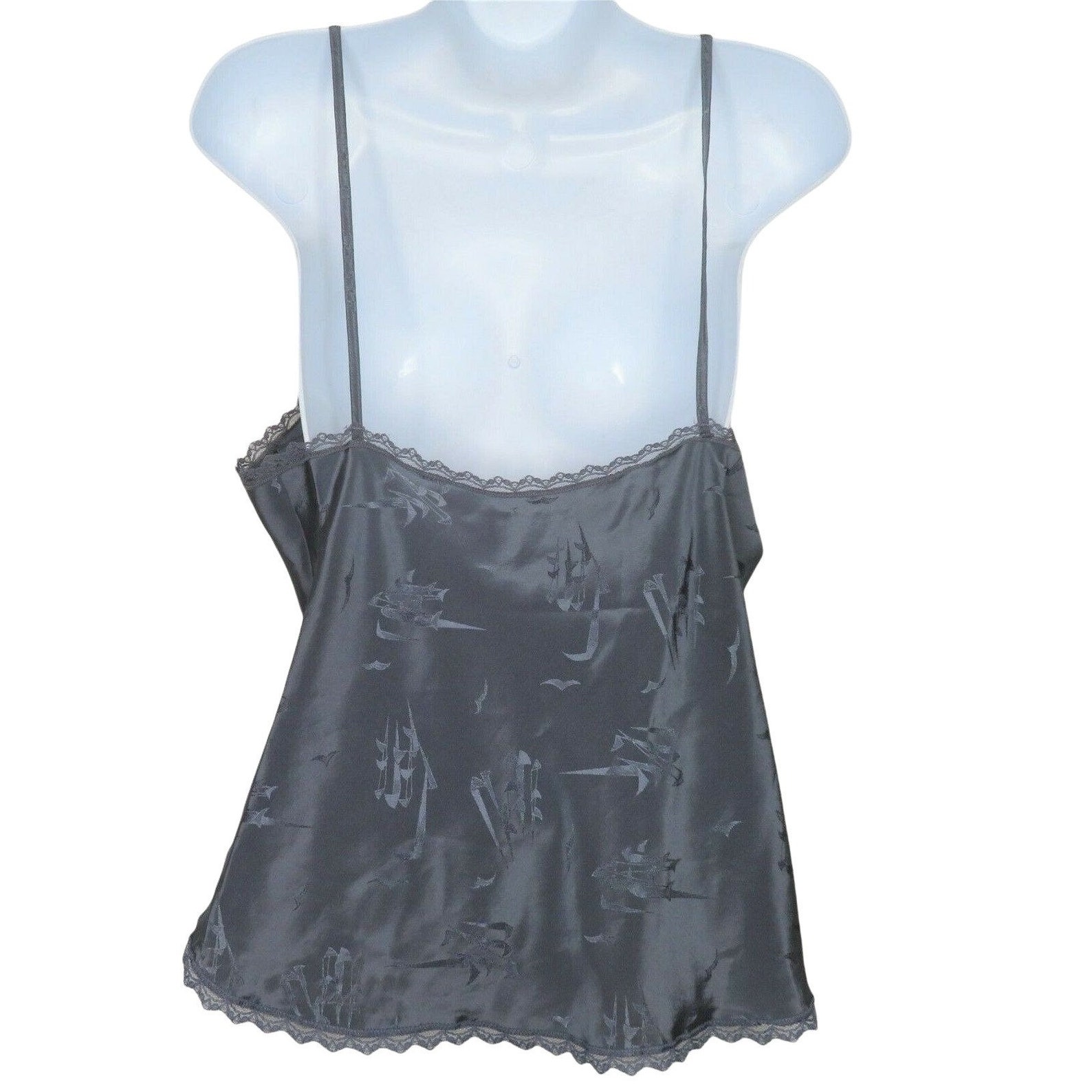 Vintage Maidenform Dark Gray Camisole Cami M Lace Trim Stain | Etsy