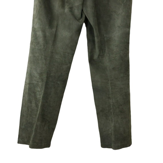 Brandon Thomas Green Suede Leather Pants M High W… - image 9