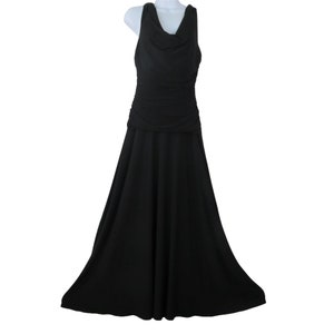 Vintage Nightway Black Ruched Bodycon Formal Dress - Made in USA
