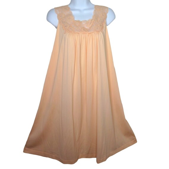 Vintage 70s Peignoir Set Nightgown Robe S Coral O… - image 7