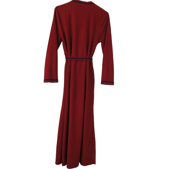 Vintage 60s Velara Red Velour Robe Housecoat M Be… - image 6