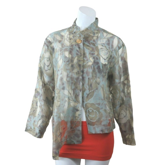 Vintage 70s Sheer Asymmetrical Open Front Jacket … - image 1