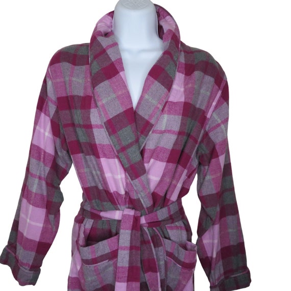 Vintage Sleep Sense Full Length Flannel Robe S Pu… - image 4