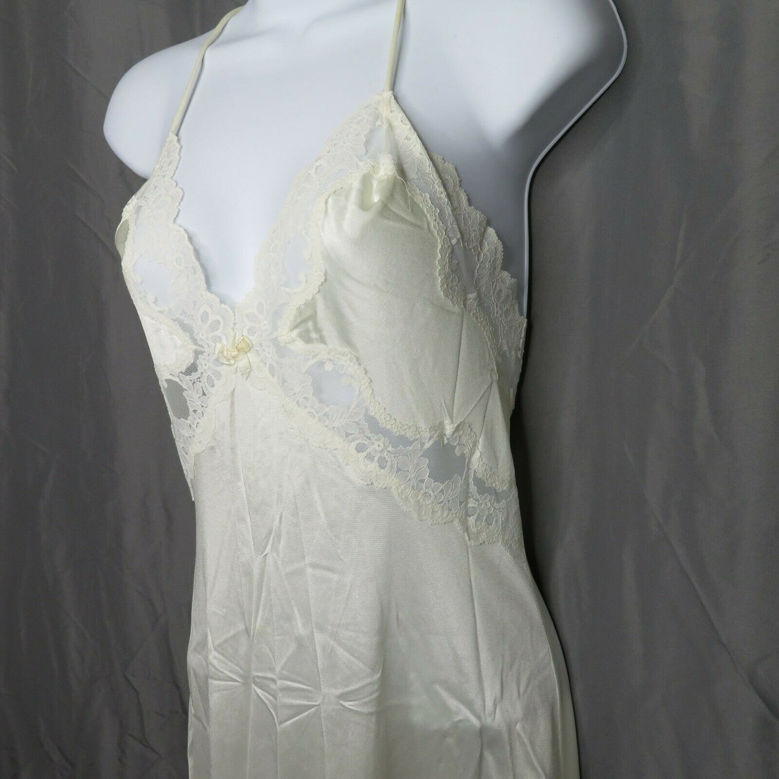 Vintage Val Mode Long Slip Dress Nightgown M White Nylon Etsy 