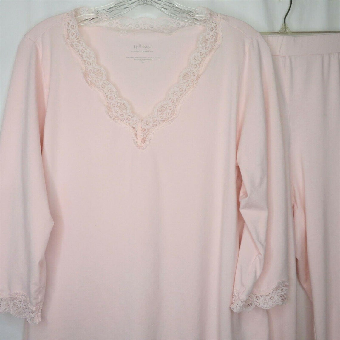 J Jill Sleep Dream Pajamas Set M Pink Lace Trim Sleepwear Etsy