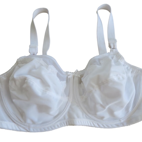 Vintage BALI White Nylon Underwire Bra 42D Full Coverage New Old