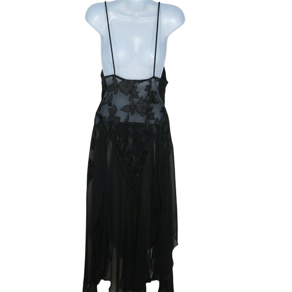 Vintage Morgan Taylor Sheer Black Slip Nightgown … - image 10