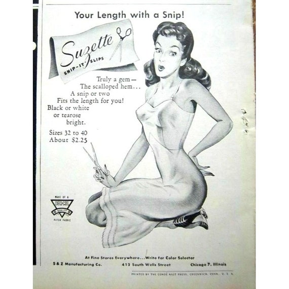 Vintage 40s Suzette Black Taffeta Full Dress Slip… - image 3