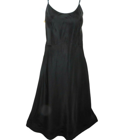 Vintage 40s Suzette Black Taffeta Full Dress Slip… - image 1