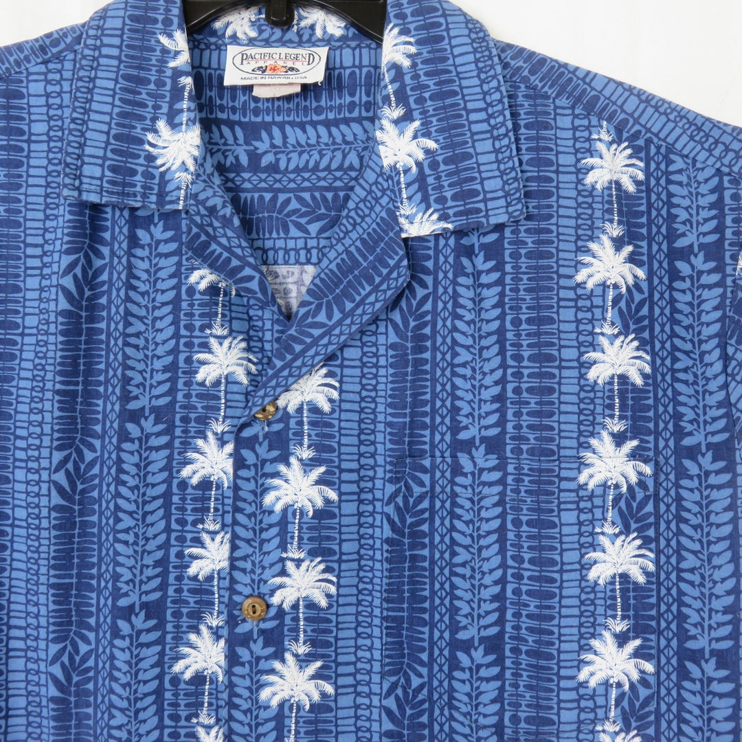 VTG PACIFIC LEGEND HAWAIIAN MADE ALOHA SHIRT COTTON TIKI ROCKABILLY HAWAII LARGE main image 1