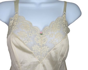 トップス nude vintage Camisole Vanity Fair Camisole Top Women's 36 Nude Embroidered Nylon