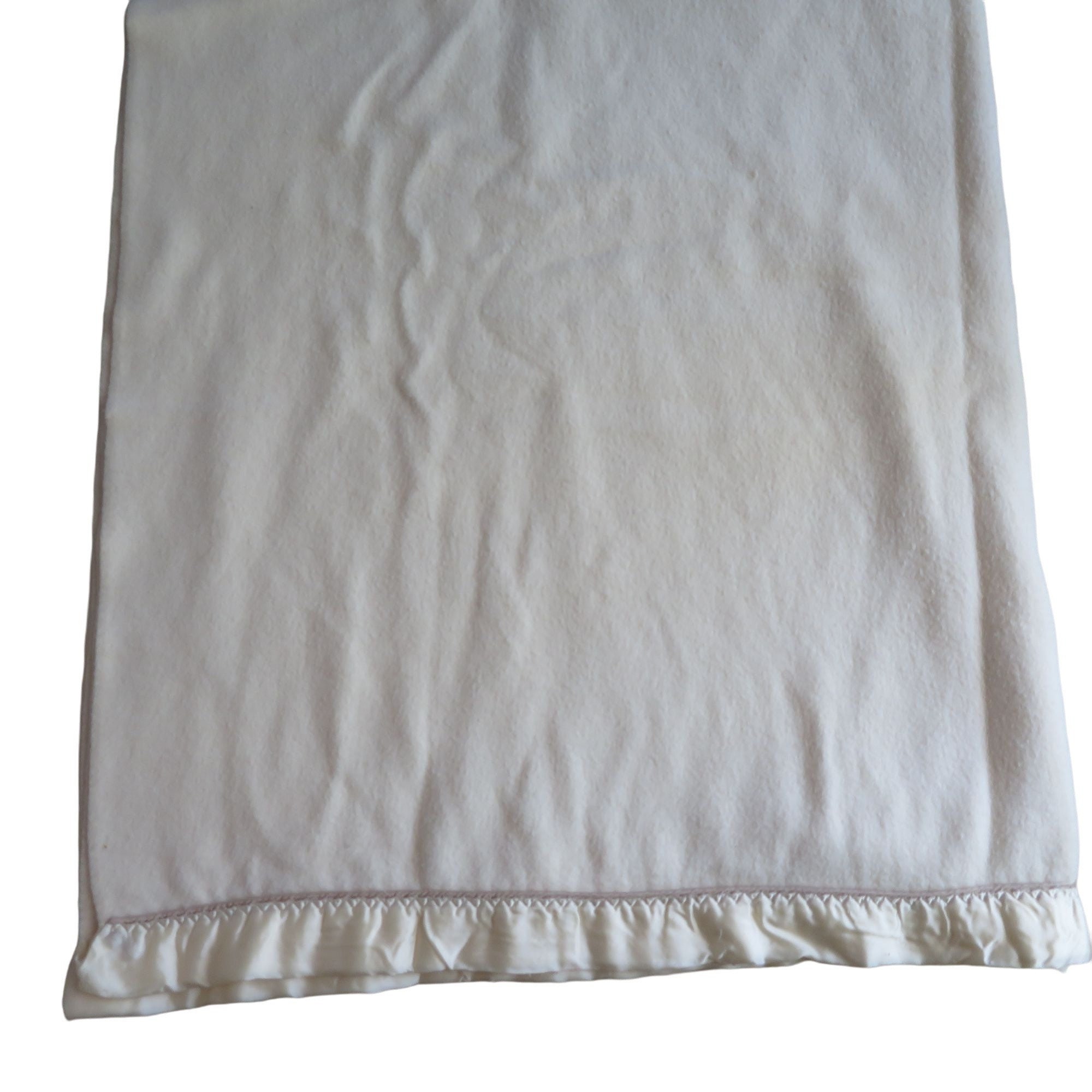 Vintage Queen Acrylic Thermal Blanket Beige Satin Trim 64 X 86 Etsy