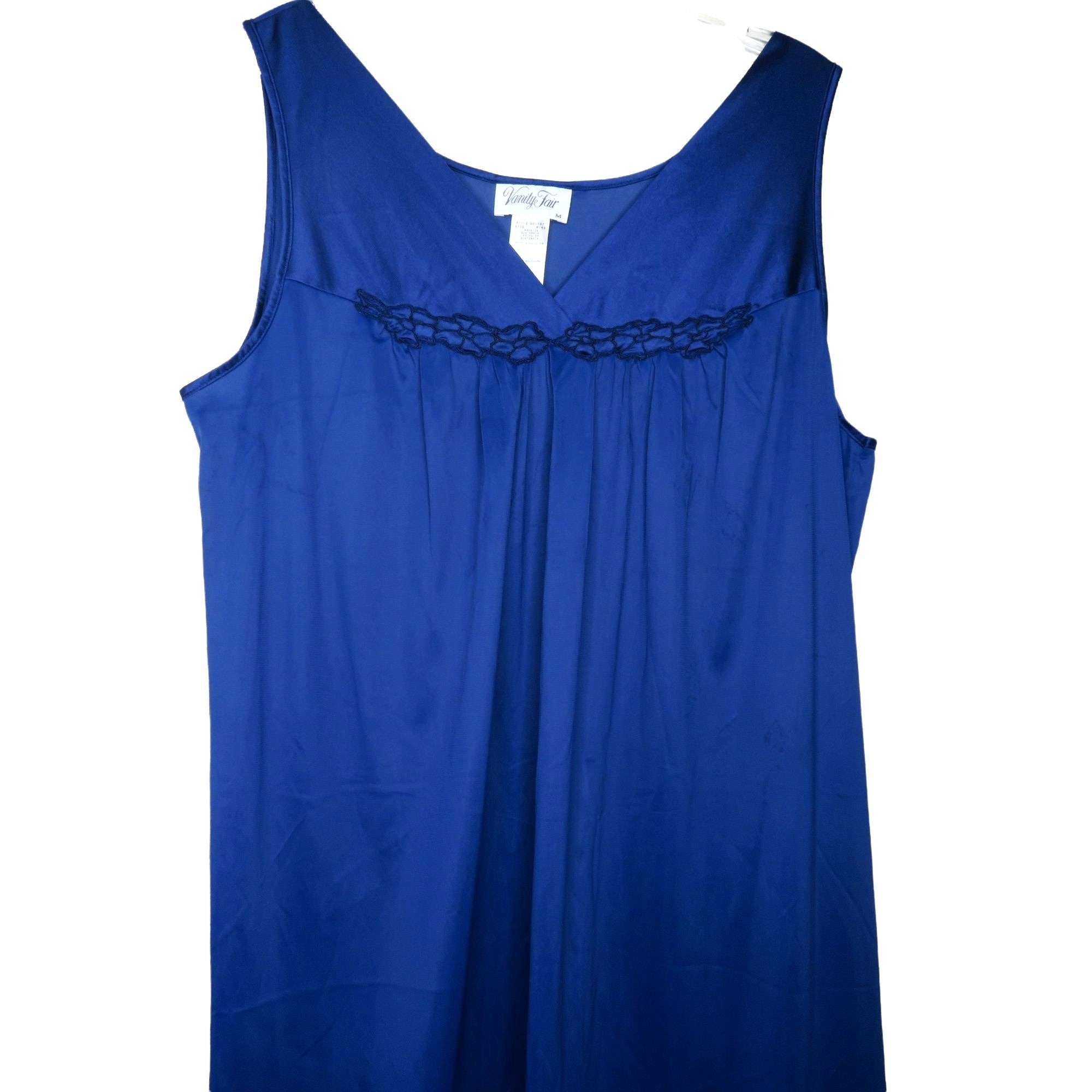 Vintage Vanity Fair Blue Nylon Nightgown M Sleeveless Knee Length Etsy UK