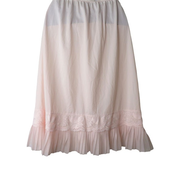 Vintage 60s Nani Flower Half Skirt Slip Pink XS A… - image 7