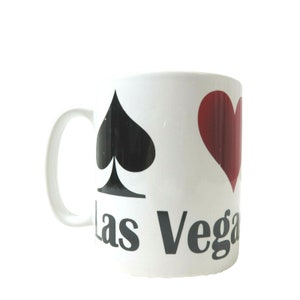 Fabulous Las Vegas Nevada Koffie Mok Harten Diamonds Spades Clubs Kaarten Nieuw