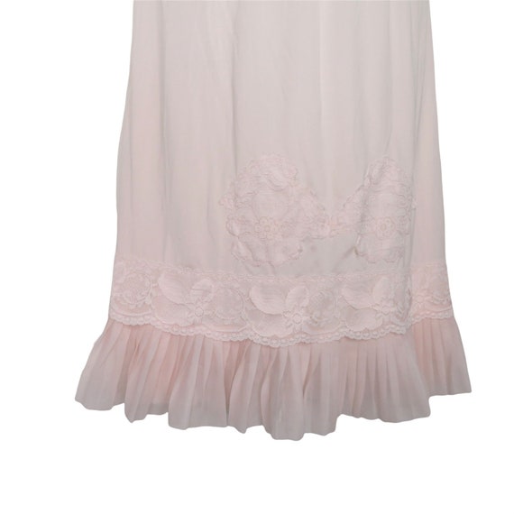 Vintage 60s Nani Flower Half Skirt Slip Pink XS A… - image 2