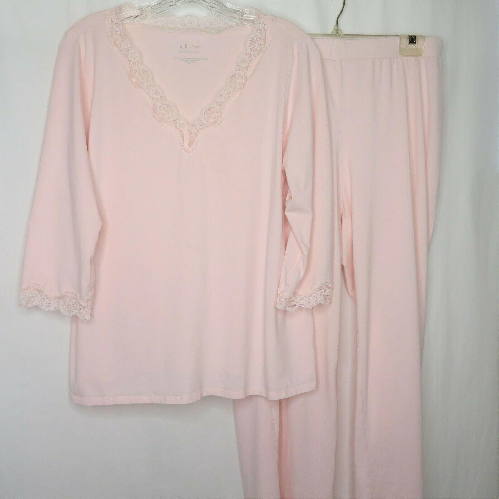 J Jill Sleep Dream Pajamas Set M Pink Lace Trim Sleepwear Etsy