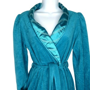Vintage JC Penny Dressing Gown Robe S Full Length Collared Belted Pocket USA