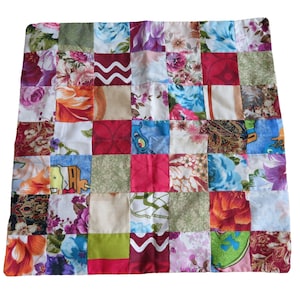 Vintage Handmade Patchwork Pillow Cover 16 x 16 Square Country Farmland USA Made