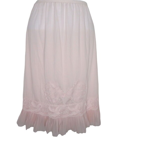 Vintage 60s Nani Flower Half Skirt Slip Pink XS A… - image 6