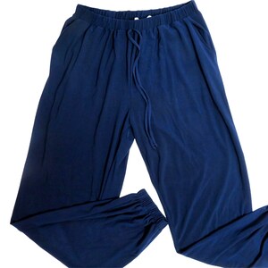 Brigitte Brianna Navy Blue Street Joggers M Pockets Elastic Waist USA Made New Old Stock