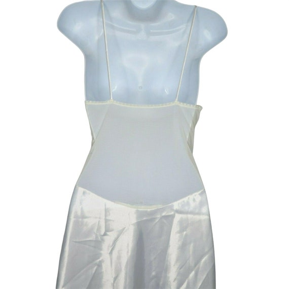 Vintage Josie White Slip Nightgown S Sheer Net Fl… - image 9