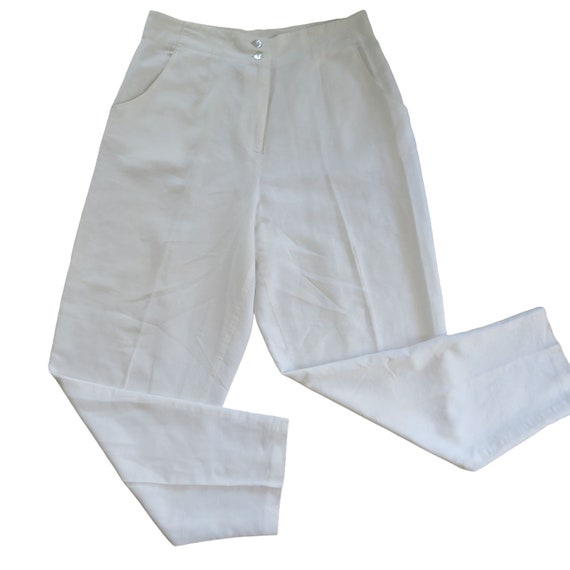 USA古着 80s～90s リネン100% 5ポケットパンツ 28 M～L ヴィンテージ 80 年代 ジュディ ナップ カリフォルニア ハイ