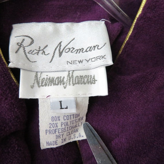 Vintage 80s Ruth Norman for Neiman Marcus Velour … - image 8