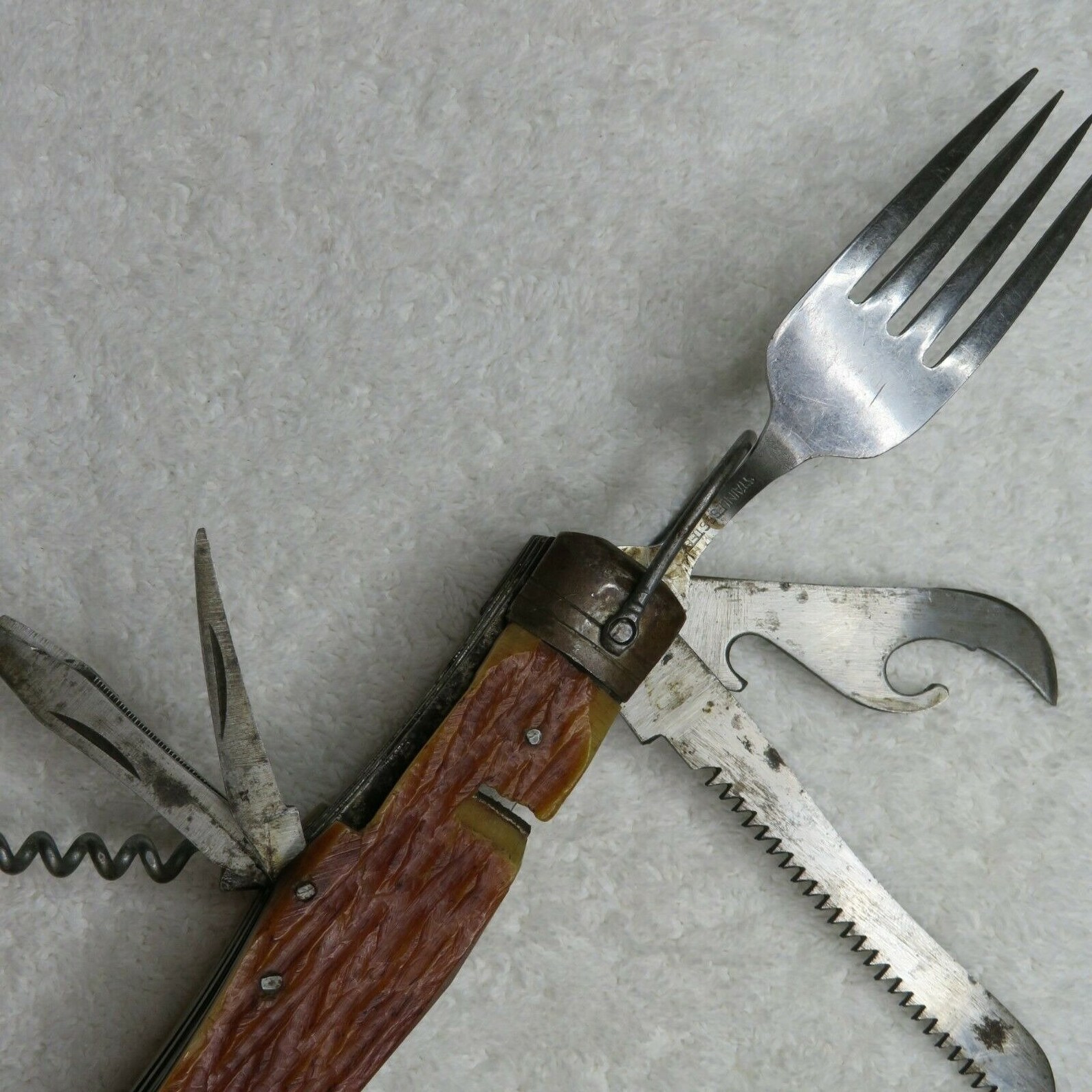 Vintage Stellar Japan Camp Knife 11 Tools Folding Knife Fork Etsy