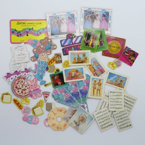Lote de 60 Vintage 80s Barbie Coleccionables Carteles de cartón Fotos de música Accesorio