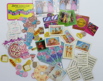Lot of 60 Vintage 80s Barbie Collectables Cardboard Posters Music Photos Accessory
