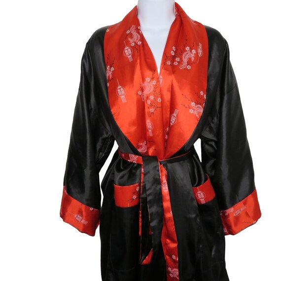 Black and red silk robe online