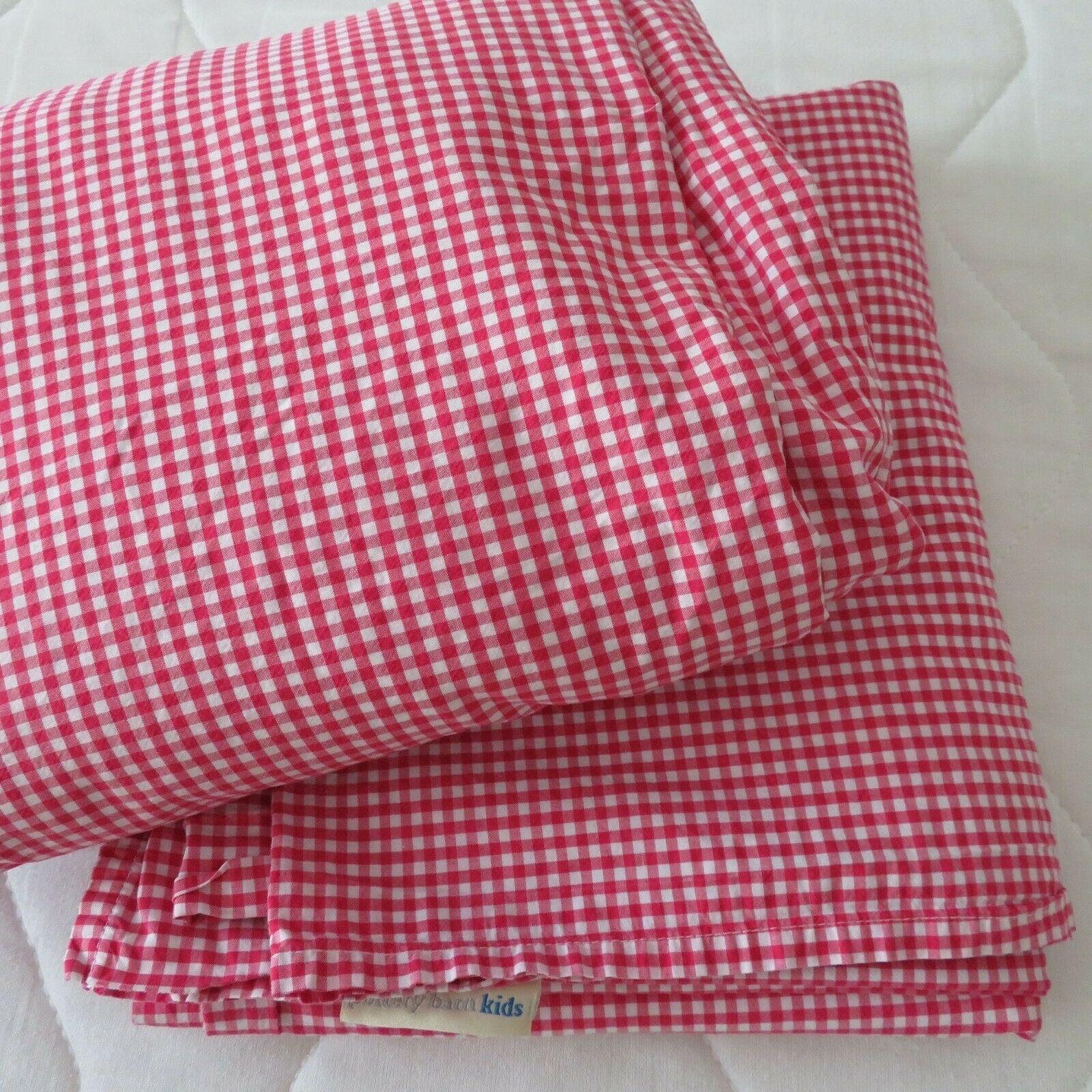 Pottery Barn Kids Red White Gingham Sheet Set Full 2 Pc Fitted Etsy