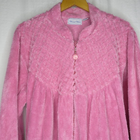 Vintage Woman Within Pink Chenille Robe House Coat