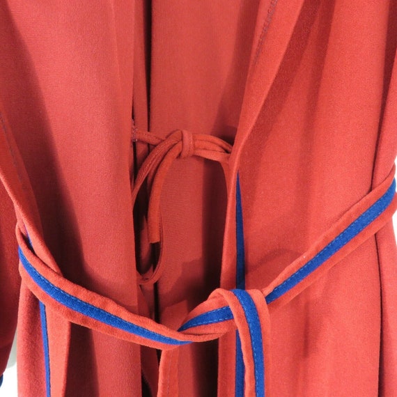 Vintage 60s Velara Red Velour Robe Housecoat M Be… - image 7