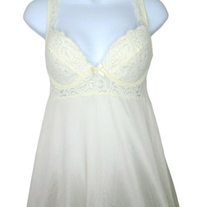 Vintage Victoria&#39;s Secret reggiseno slip camicia da notte XS nylon bianco Hollywood Pin Up USA
