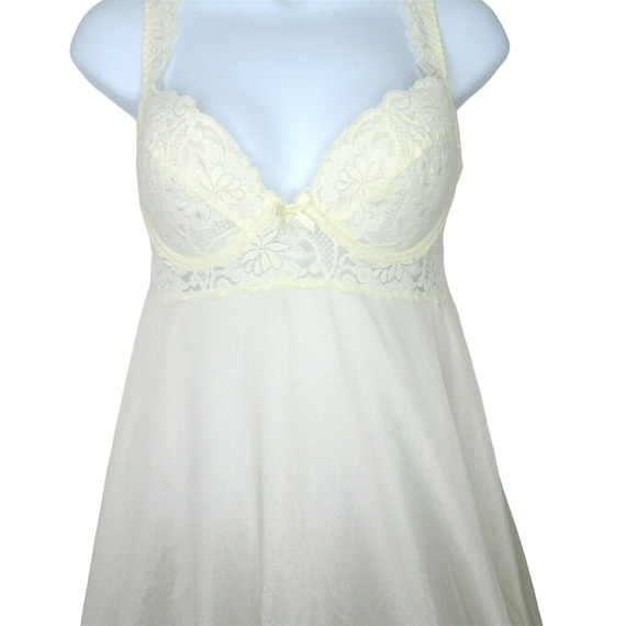 Vintage Victoria's Secret Bra Slip Nightgown XS White Nylon Hollywood Pin  up USA 