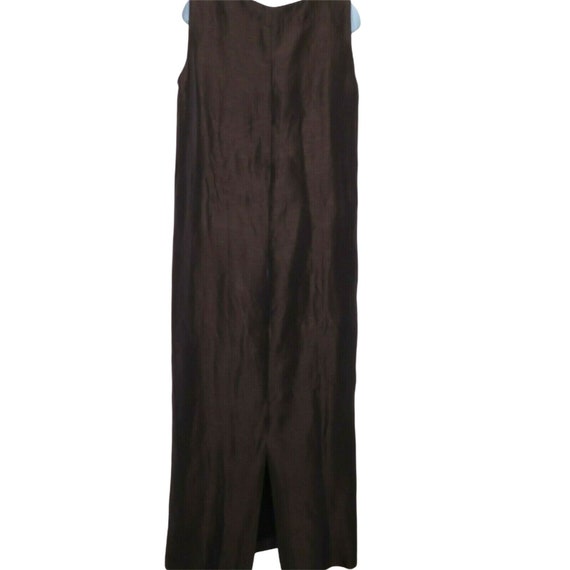 Vintage 80s/90s Eileen Fisher Brown Maxi Tank Dre… - image 5