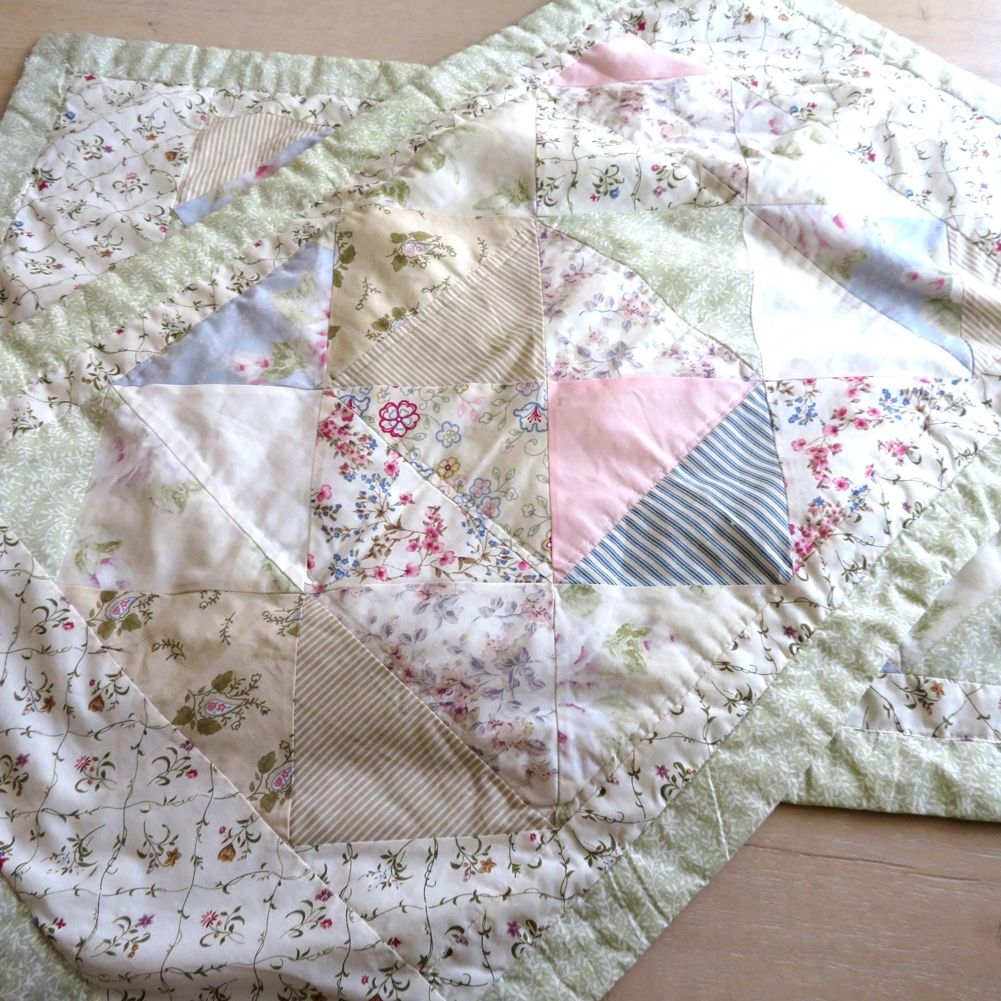 Vintage 90s Y2K Keeco Patchwork Quilted Pillow Sham Set Standard