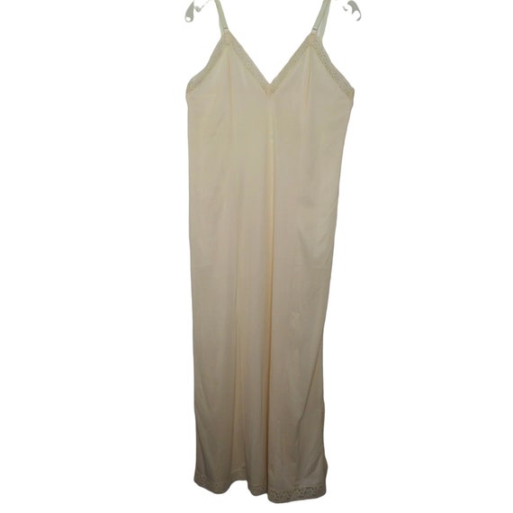 Vintage Maxi Nylon Slip Dress Slip Dress S Nude L… - image 9