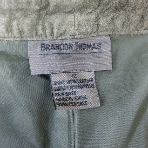 Brandon Thomas Green Suede Leather Pants M High W… - image 4