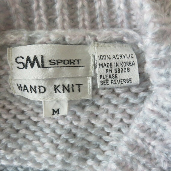 Vintage SML Sport Hand Knit Cable Fisherman Sweat… - image 5