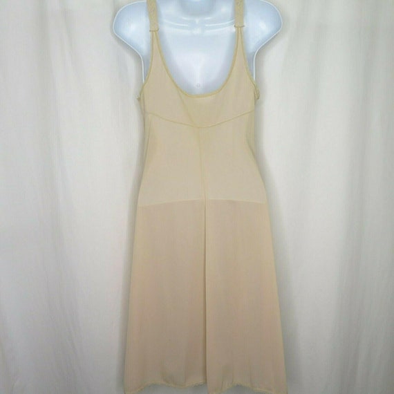 Vintage Vassarette Full Dress Slip XS Beige Lace … - image 7