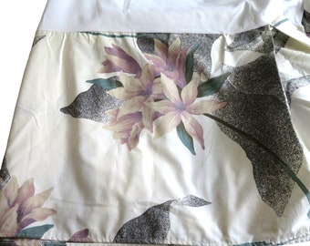 Vintage Wamsutta King Bed Skirt Beige Lavender Floral 15" Drop USA Made