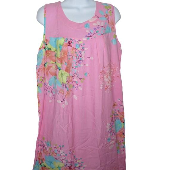 Vintage Womens New Pink Floral Shift Tank Dress M… - image 4
