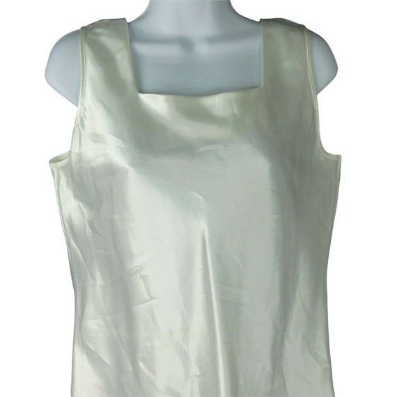 Vintage BALI White Satin Shell Camisole Tank Top M Polyester