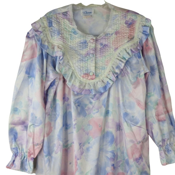 Vintage 60s Floral Nightgown Robe: Cotton Blend L… - image 6